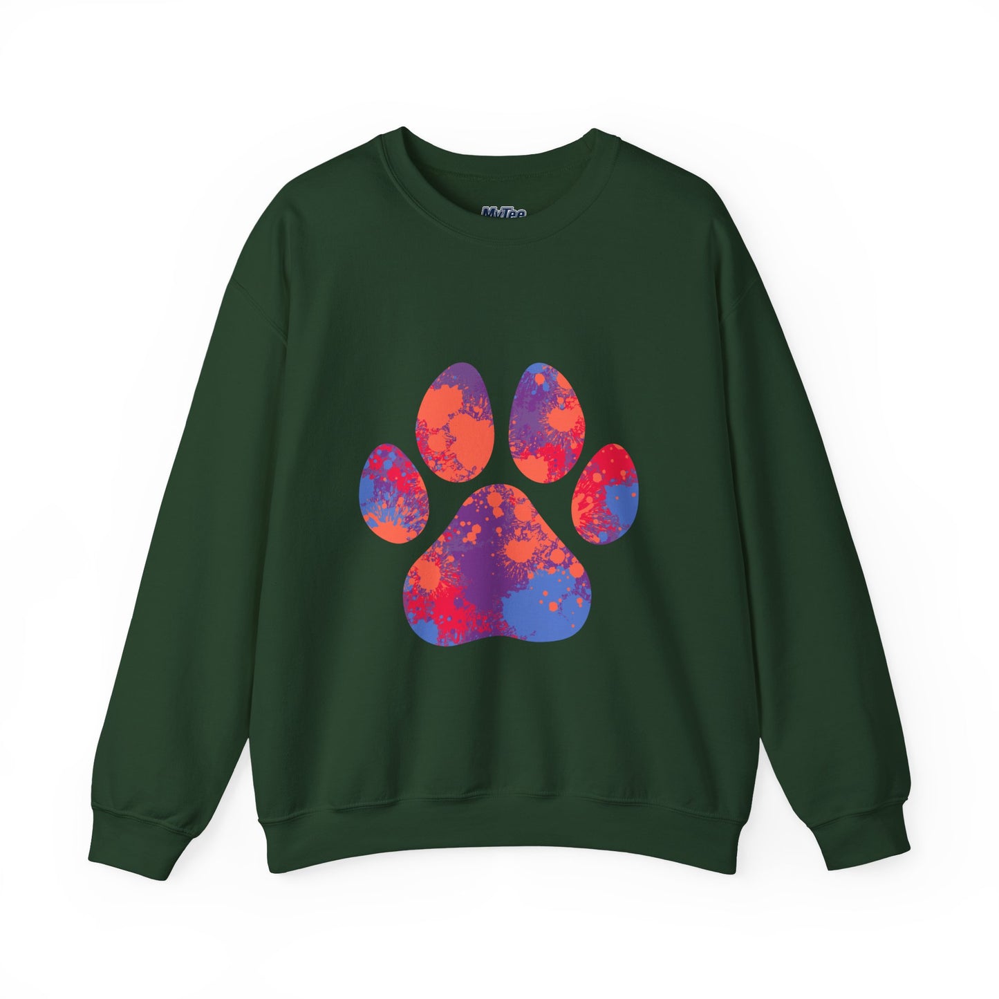 Colorful Paw Print Crewneck Sweatshirt | Pet Lover Gift, Cozy Casual Wear