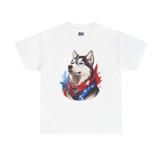 Patriotic Siberian Husky Unisex T-Shirt