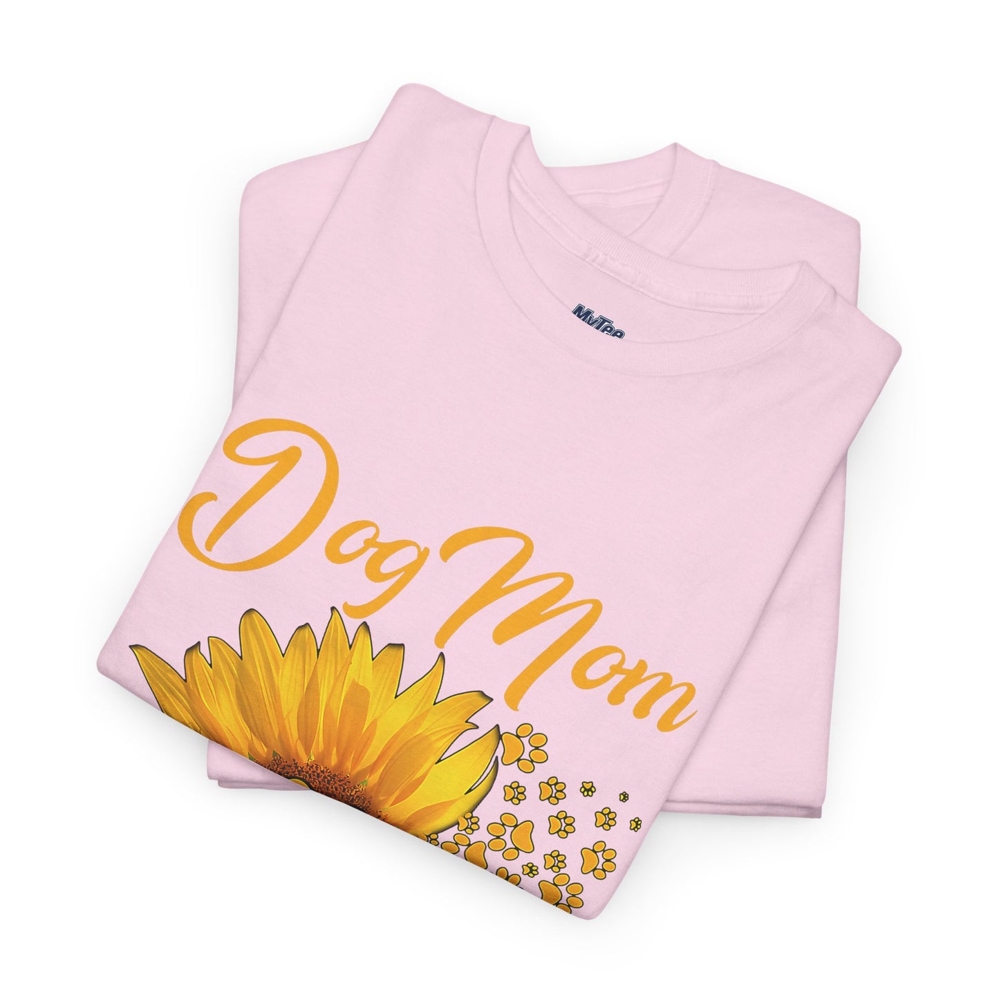 Dog Mom Sunflower Paw Cotton T-Shirt