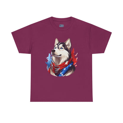 Patriotic Siberian Husky Unisex T-Shirt