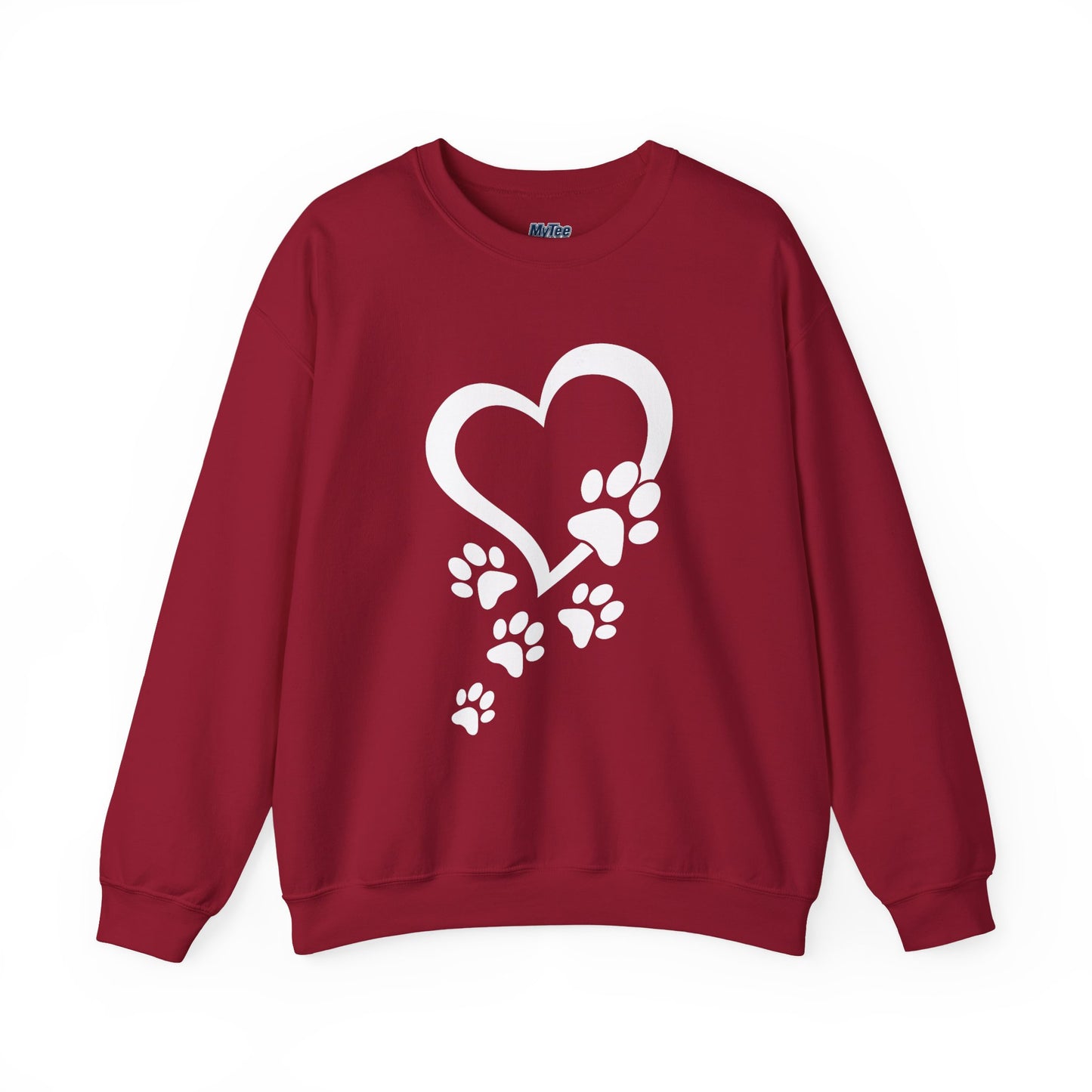 Pawprints On My Heart – Cozy Minimalist Dog Lover Sweatshirt