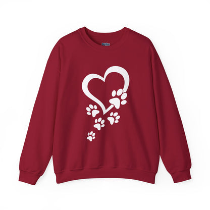 Pawprints On My Heart – Cozy Minimalist Dog Lover Sweatshirt