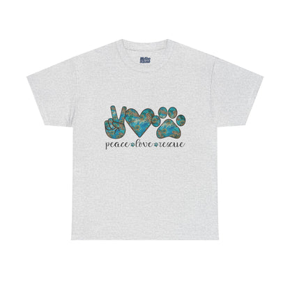 Peace Love Rescue T-Shirt | For Animal Rescuers