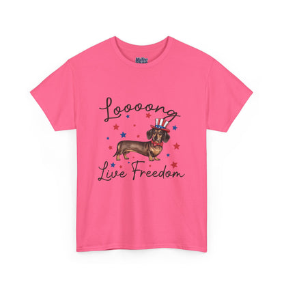 Patriotic Dachshund Loooong Live Freedom Unisex T-Shirt