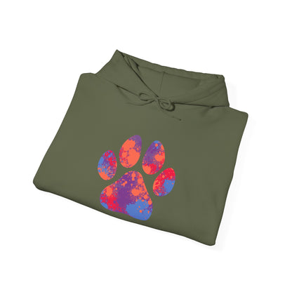 Colorful Paw Print Unisex Hoodie - Cozy Gift For Pet Lovers, Dog Mom/Dad Gift