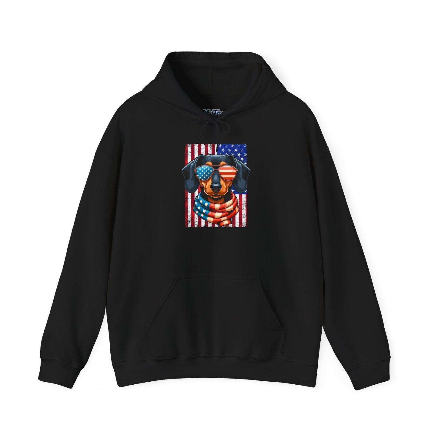 Patriotic Dachshund Dog Flag Shades Unisex Hoodie