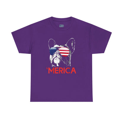 Patriotic French Bulldog With Sunglasses Unisex T-Shirt