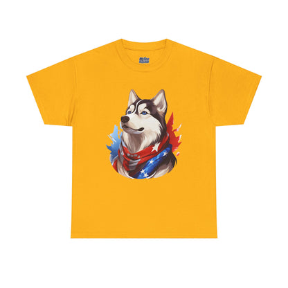 Patriotic Siberian Husky Unisex T-Shirt