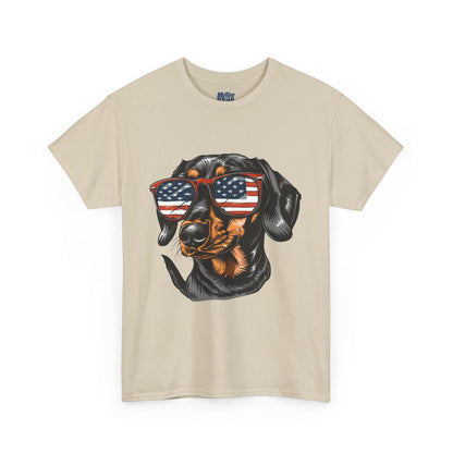 Patriotic Dachshund With Sunglasses Unisex T-Shirt