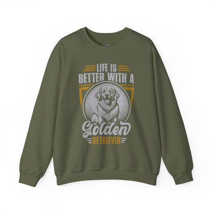 Life Is Better with a Golden Retriever Sweatshirt – Cozy Dog Lover Crewneck