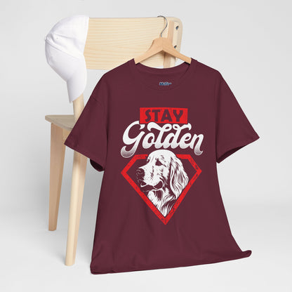 Stay Golden Unisex Cotton T-Shirt | Best Gift For Dog Lover
