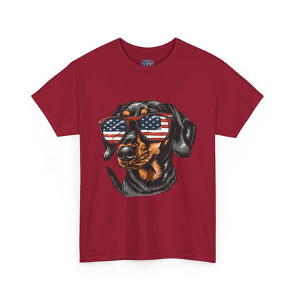 Patriotic Dachshund With Sunglasses Unisex T-Shirt