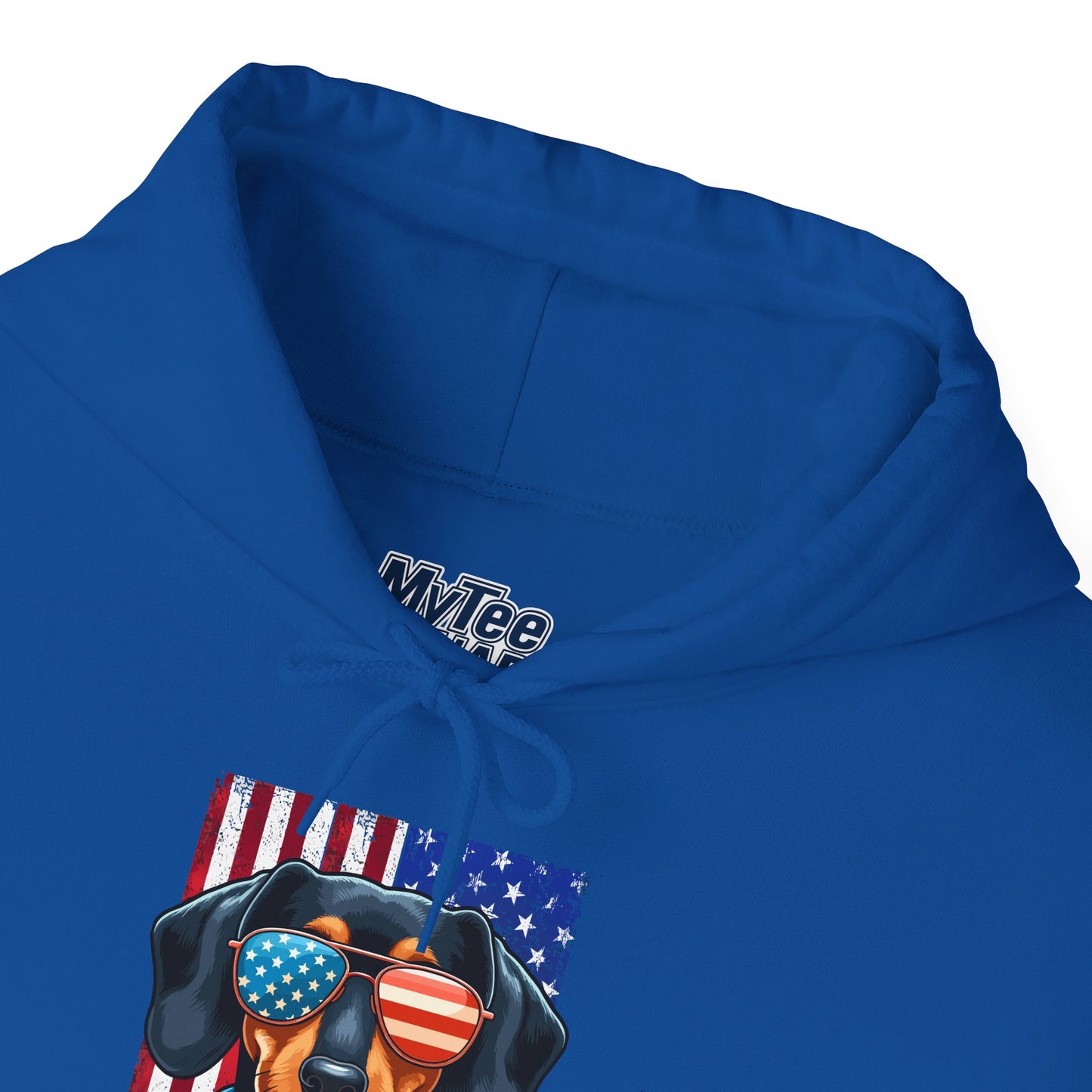 Patriotic Dachshund Dog Flag Shades Unisex Hoodie