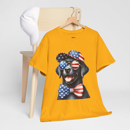 Patriotic Labrador Retriever With Sunglasses And Bow Unisex T-Shirts