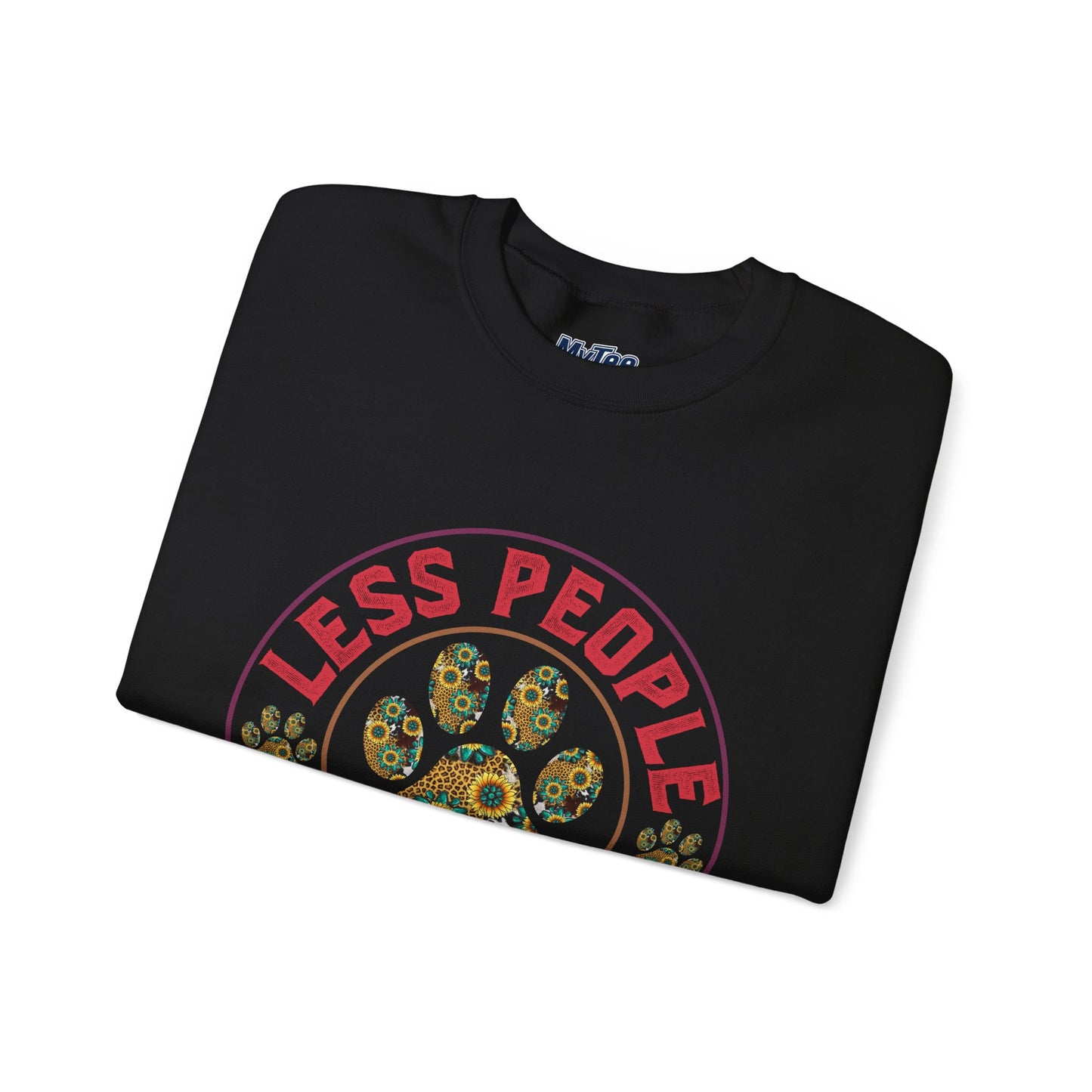Less People More Dog Unisex Sweatshirt – Floral Paw Print Statement
