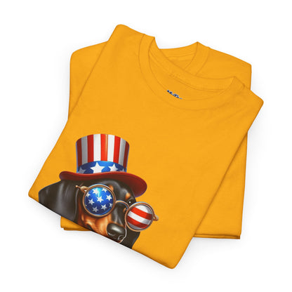 Patriotic Dachshund 4th of July T-Shirt | Red, White & Woof Style