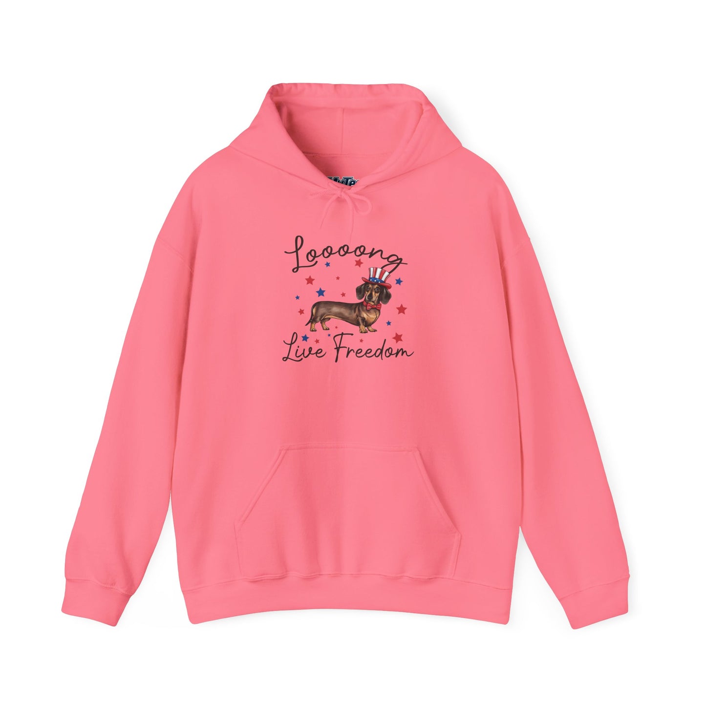 Patriotic Dachshund Loooong Live Freedom Unisex Hoodie