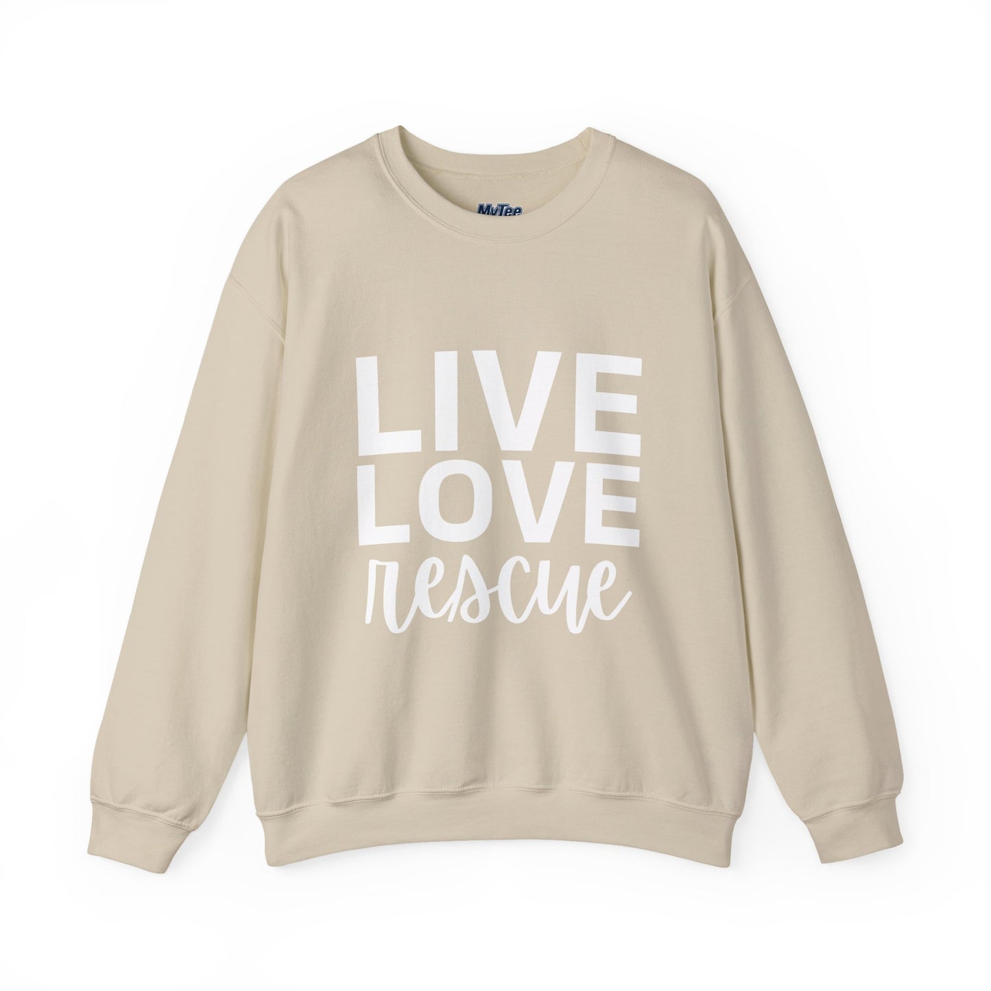 Live Love Rescue Sweatshirt - Unisex Cozy Crewneck, Pet Lover Gift
