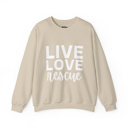 Live Love Rescue Sweatshirt - Unisex Cozy Crewneck, Pet Lover Gift