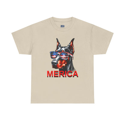 Patriotic Doberman With Sunglasses Unisex T-Shirt