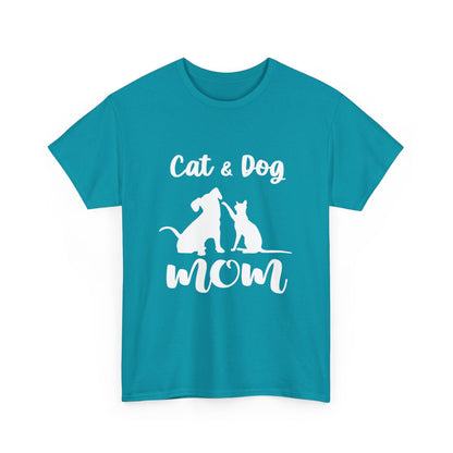 Cat & Dog Mom Cotton T-Shirt - Perfect for Pet Lovers