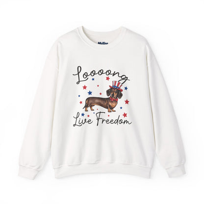Patriotic Dachshund Loooong Live Freedom Unisex Sweatshirt