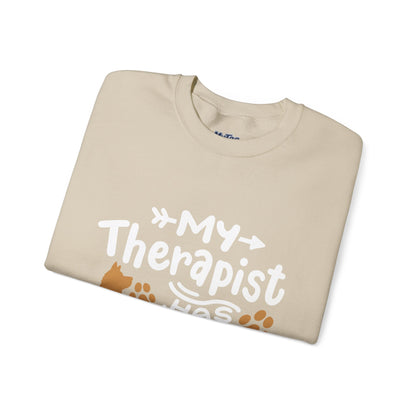 My Therapist Has Paws Unisex Sweatshirt | Cat & Dog Gifts, Animal Lover Apparel