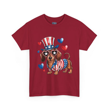 Patriotic Dachshund Unisex T-Shirt | Dog Lover Gift, July 4th Celebration