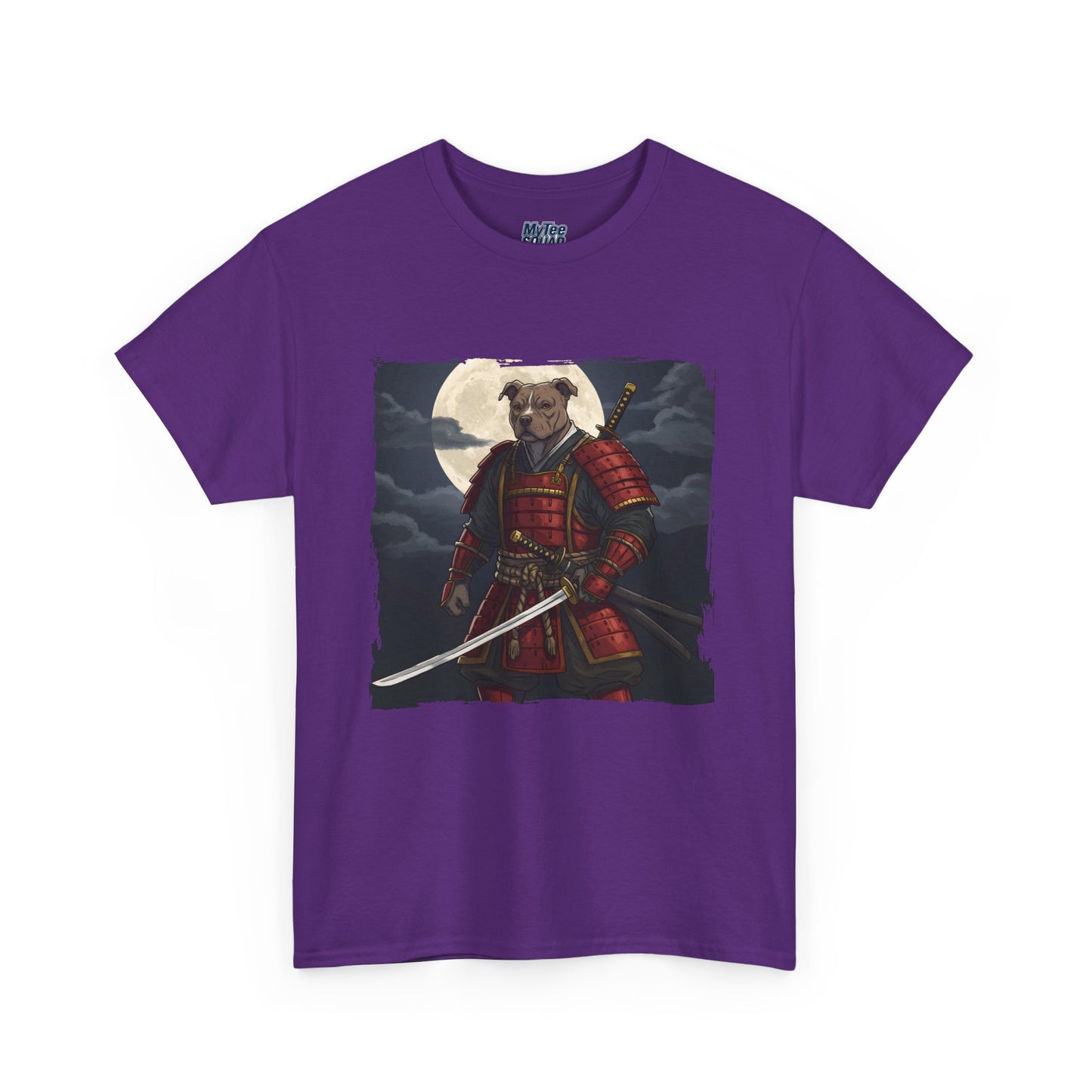 Pitbull Samurai Warrior Unisex Heavy T-Shirt,Tee | Graphic Tee For Anime Lovers
