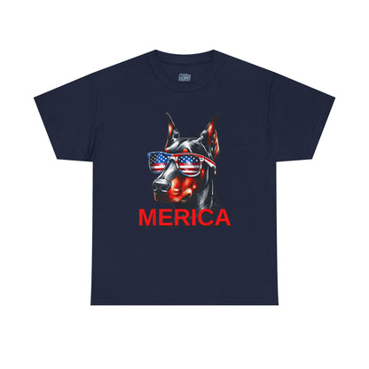 Patriotic Doberman With Sunglasses Unisex T-Shirt
