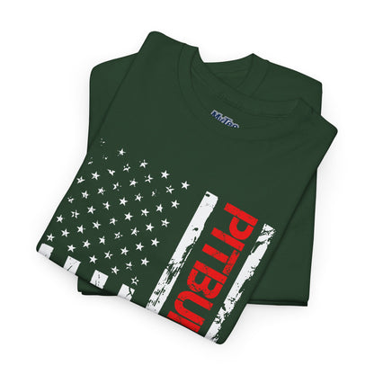 Patriotic Pitbull Dad Heavy Cotton T-Shirt | Father's Day Gift