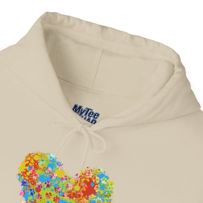Colorful Heart Graphic Cozy Hoodie | Comfortable Winter Apparel