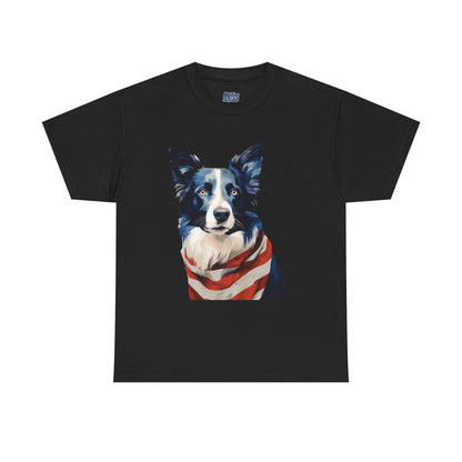 Patriotic Border Collie Unisex T-Shirt