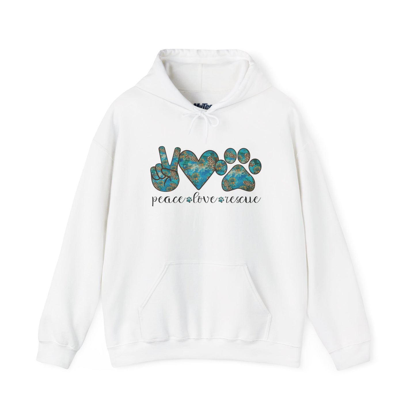 Peace Love Rescue Hoodie For Animal Rescuers