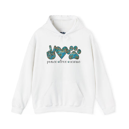 Peace Love Rescue Hoodie For Animal Rescuers
