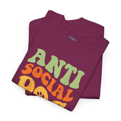 Anti Social Dog Moms Club Cotton T-Shirt - Fun & Comfy Pet Lover Tee