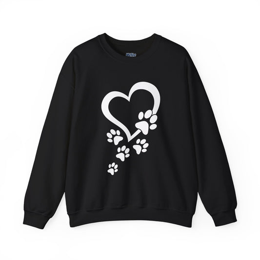 Pawprints On My Heart – Cozy Minimalist Dog Lover Sweatshirt