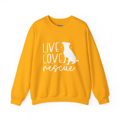 Live Love Rescue Crewneck Sweatshirt | Cozy Pet-Lover Gift