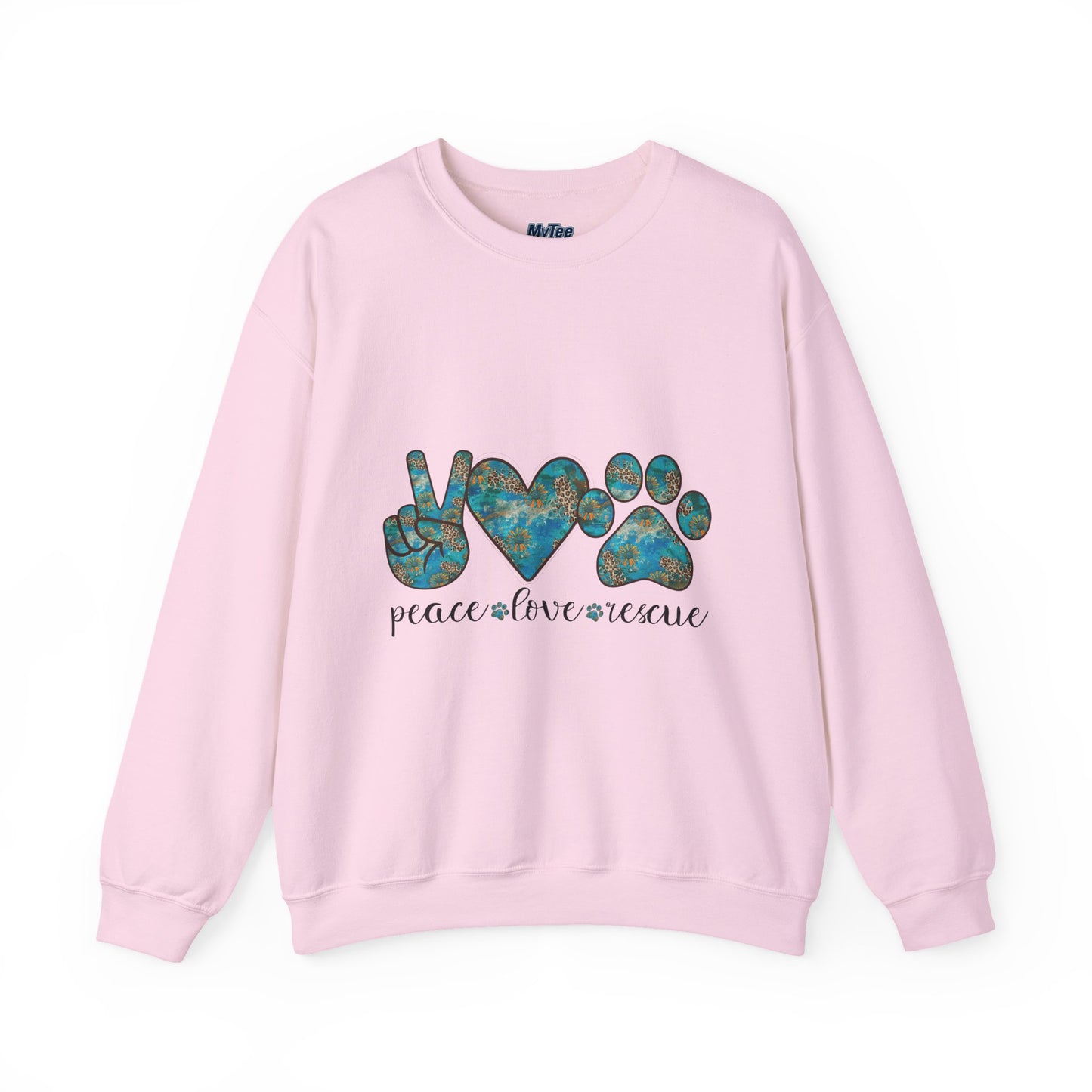 Peace Love Rescue Sweatshirt | Heavy Blend Crewneck for Animal Rescuers
