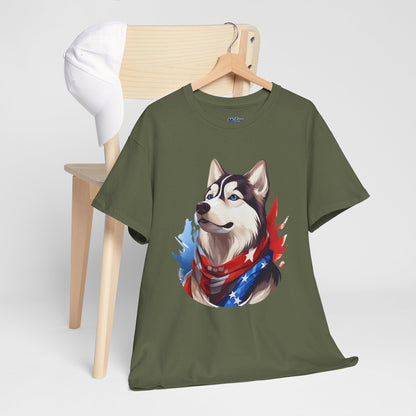 Patriotic Siberian Husky Unisex T-Shirt