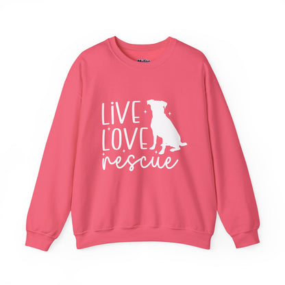 Live Love Rescue Crewneck Sweatshirt | Cozy Pet-Lover Gift