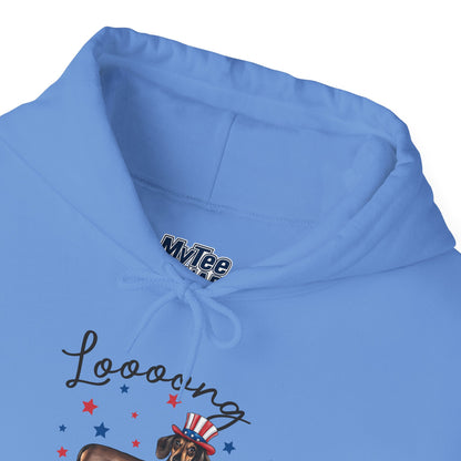 Patriotic Dachshund Loooong Live Freedom Unisex Hoodie