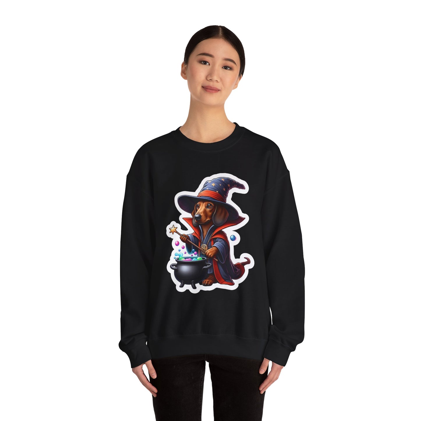 Dachshund Wizard Unisex Sweatshirt –  Halloween Magic Dog Pullover