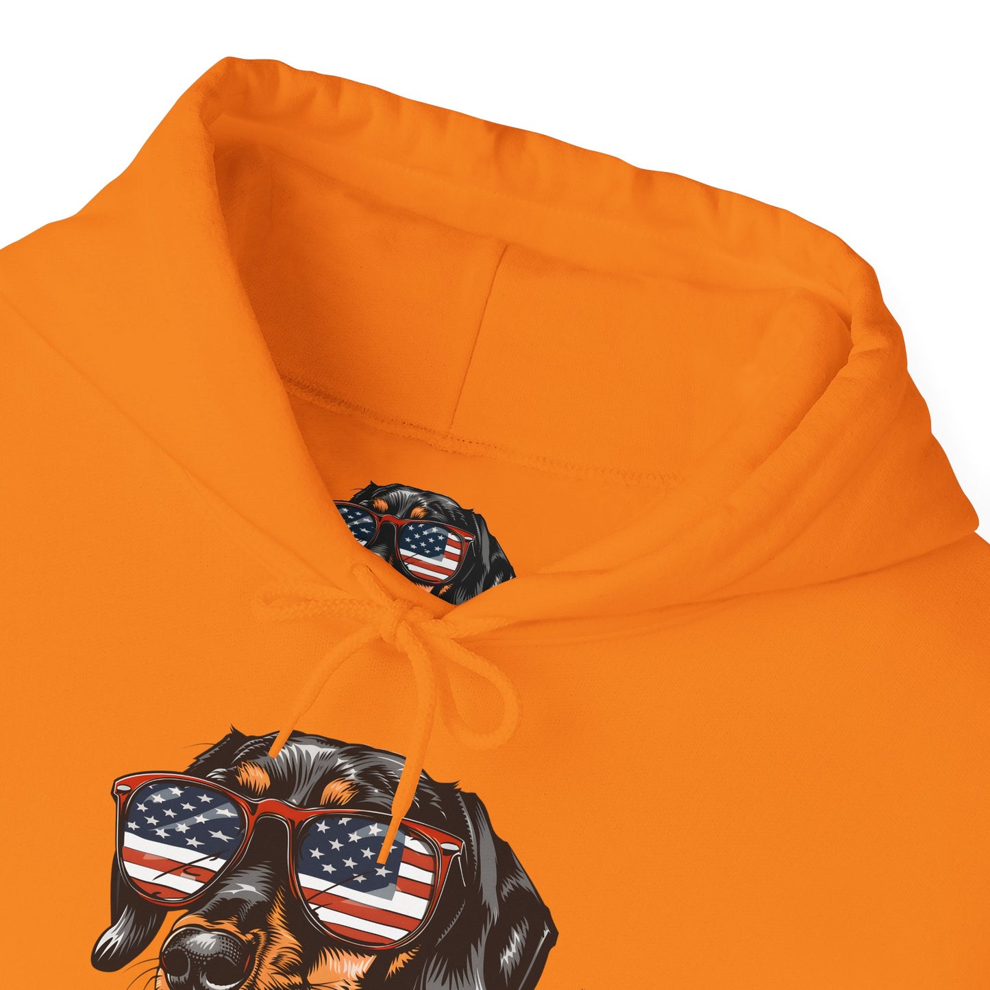Patriotic Dachshund Dog Unisex Hoodie With Sunglasses