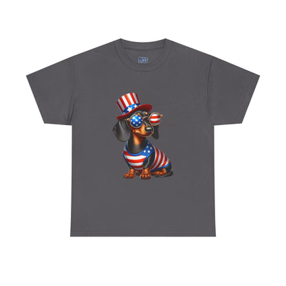 Patriotic Dachshund 4th of July T-Shirt | Red, White & Woof Style