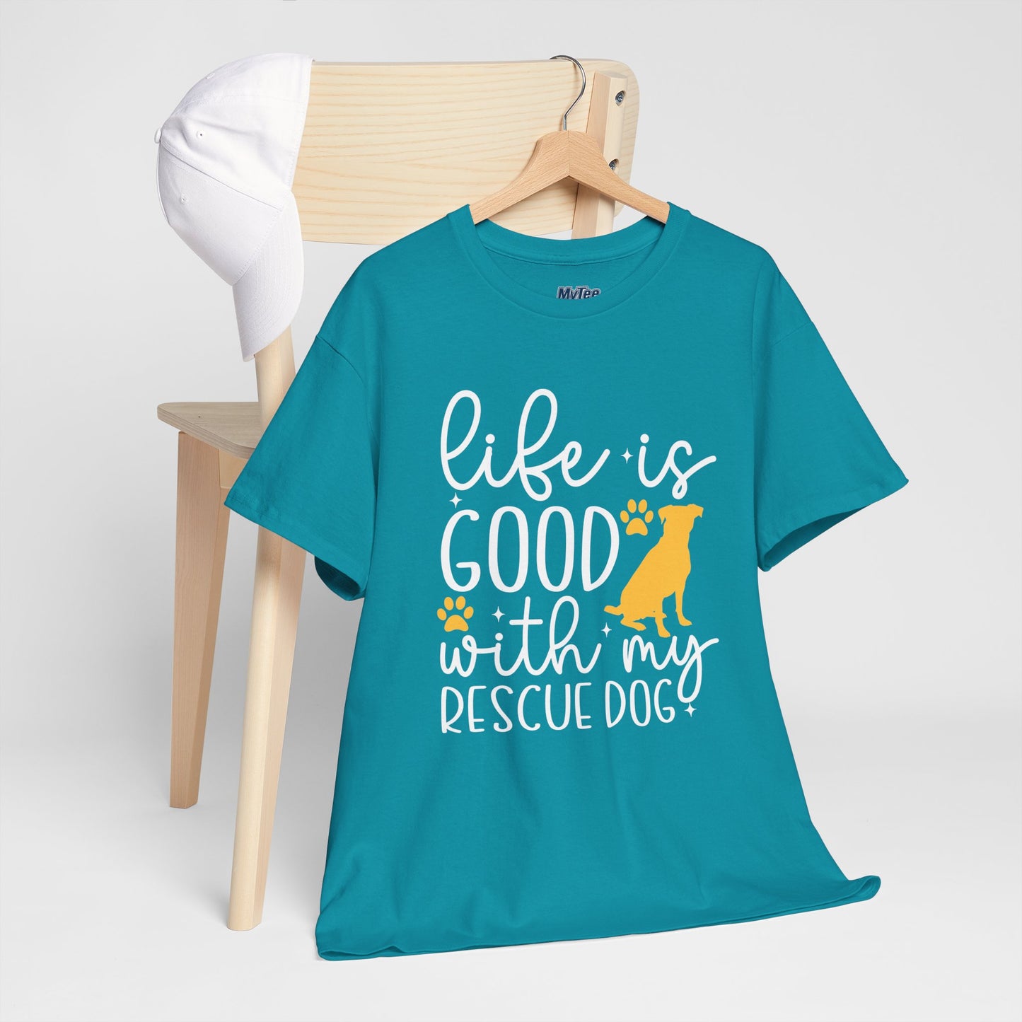 "Life Is Good With My Rescue Dog" Unisex T-Shirt | Dog Lover Gift