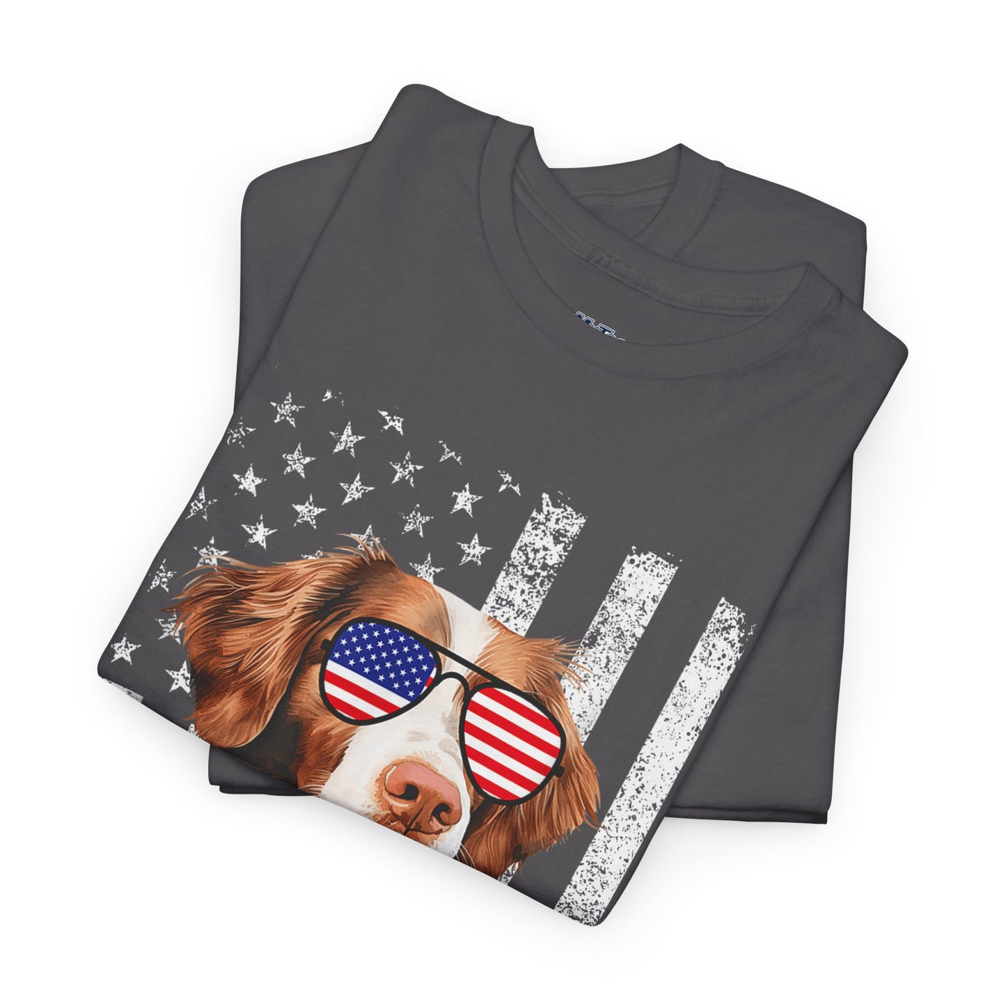 Patriotic Brittany Spaniel with Sunglasses Unisex T-Shirt