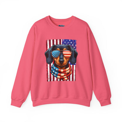 Patriotic Dachshund Flag Shades Unisex Sweatshirt