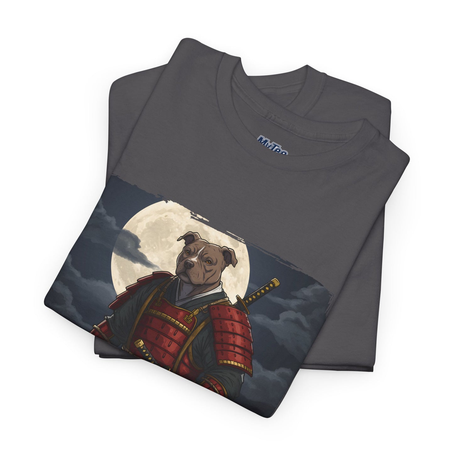 Pitbull Samurai Warrior Unisex Heavy T-Shirt,Tee | Graphic Tee For Anime Lovers