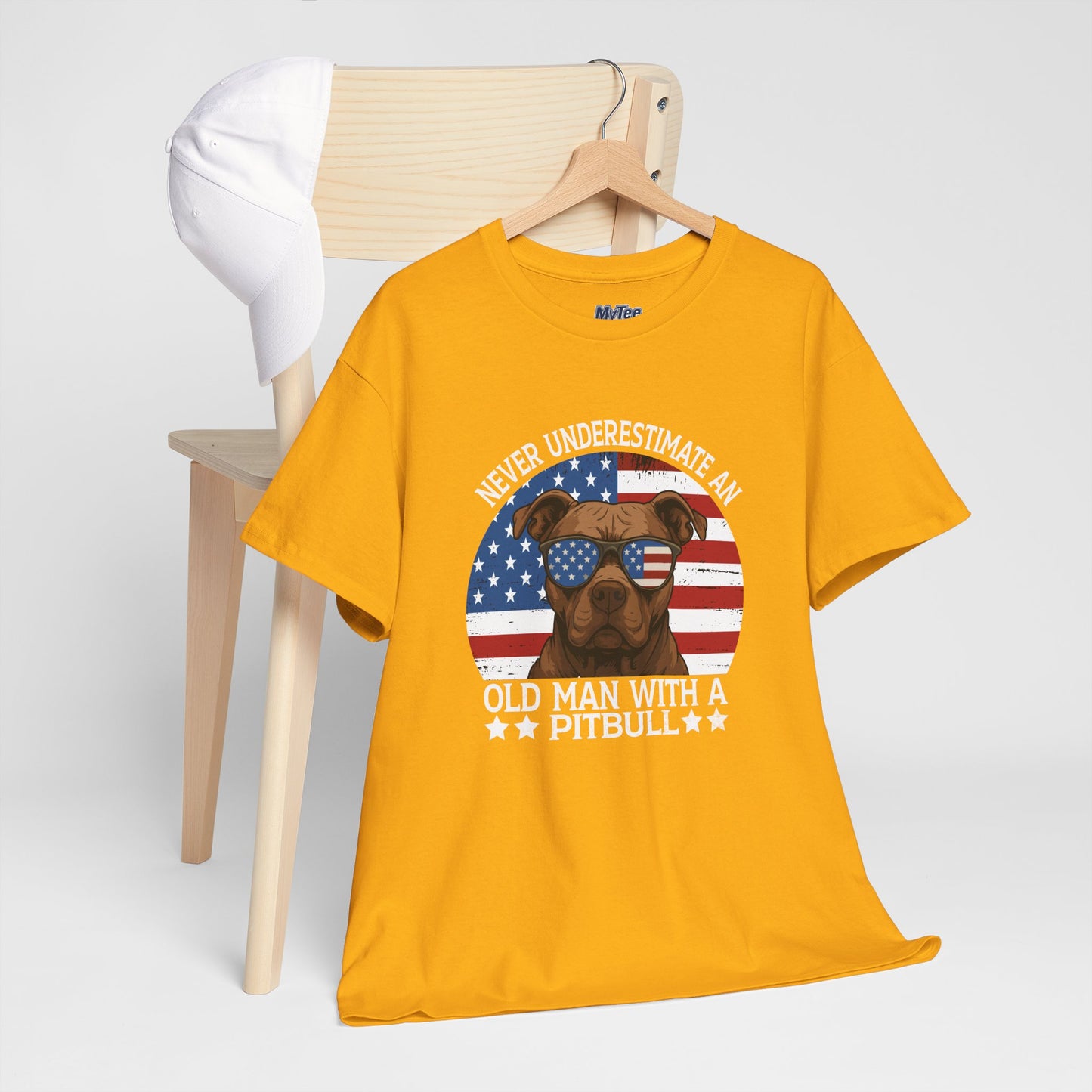 Never Underestimate An Old Man With A Pitbull T-Shirt | Gift For Dog Father